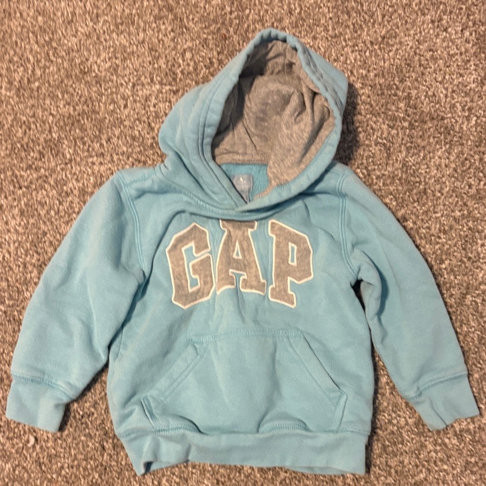 GAP Kids Light Blue and Gray Hoodie